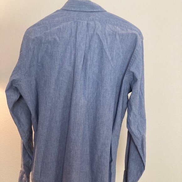 Men's Lands' End Long-sleeve Chambray Shirt - Picture 2 of 5